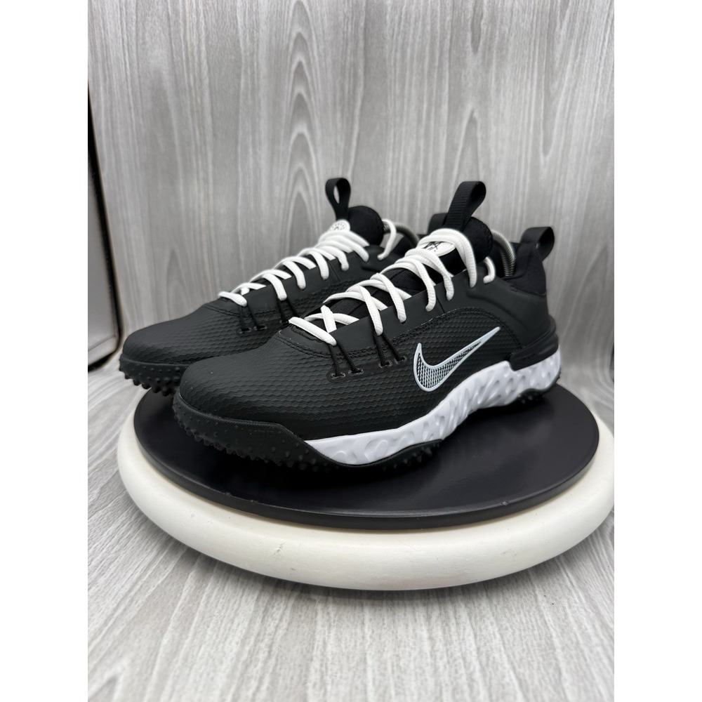 Nike Alpha Huarache 9 Elite TF LAX Mens 9 Black Lacrosse Turf Shoes FN0310-002